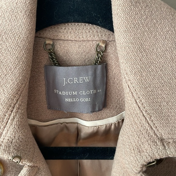 J Crew Nello Gori Wool Stadium Coat Tan Double-Breasted - Picture 5 of 10